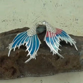 Mermaid Tail with Enamel Sterling Silver Earring