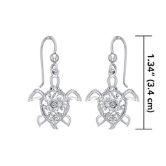 The fairies of the sea ~ Sterling Silver Sea Turtle Filigree Hook Earrings Jewelry TER1706 - DiveSilver Jewelry