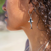 Small Whale Shark Sterling Silver Hoop Earrings TER1799