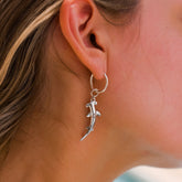 Hammerhead Shark Sterling Silver Hoop Earrings