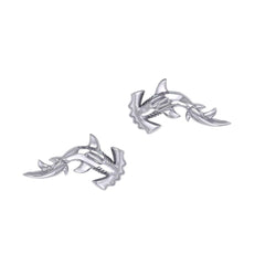 Hammerhead Shark Silver Post Earrings by Peter Stone TER2185 - DiveSilver Jewelry