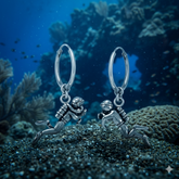 Scuba Sport Diver Sterling Silver Hoop Earrings TER2209
