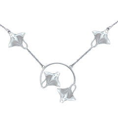 Quadruple Manta Ray Sterling Silver Necklace TNC561 - DiveSilver Jewelry