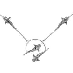 Quadruple Whale Shark Sterling Silver Necklace TNC563 - DiveSilver Jewelry