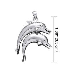 Double Dolphins Sterling Silver Pendant