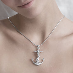 Mermaid & Anchor Sterling Silver Pendant