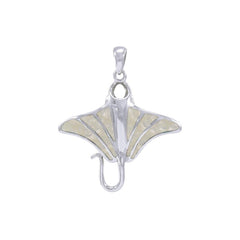 Manta Ray Silver Pendant with Inlay TP1077 - DiveSilver Jewelry