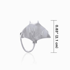 Manta Ray Sterling Silver Pendant TP1538