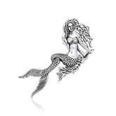 Seaside Mermaid Movable Silver Pendant With Gemstone TP2696 - DiveSilver Jewelry