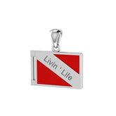 Dive Flag Custom engraving Pendant TP2705-Livin - DiveSilver Jewelry