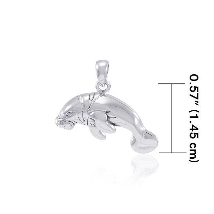 Florida Manatee Sterling Silver Pendant TP996