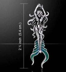 Atlantis Mermaid Sterling Silver with Blue Enamel Pendant By Selina Fenech TPD278
