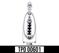 Mediterrean Lighthouse Sterling Silver Pendant