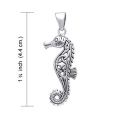 Celtic Seahorse Sterling Silver Pendant
