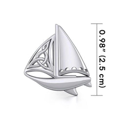 Celtic Sailboat Sterling Silver Pendant TPD073
