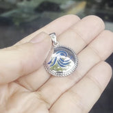 Wave braided Medallion Sterling Silver Pendant TPD076