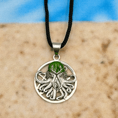 Mythic Images Cthulhu Silver Pendant with Enamel by Oberon Zell TPD1707 - DiveSilver Jewelry