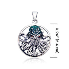 Mythic Images Cthulhu Silver Pendant with Enamel by Oberon Zell TPD1707 - DiveSilver Jewelry