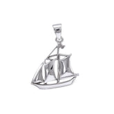 Nahant Schooner Boat Silver Pendant TPD4422 - DiveSilver Jewelry