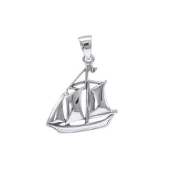 Nahant Schooner Boat Silver Pendant TPD4422 - DiveSilver Jewelry
