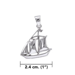 Nahant Schooner Boat Silver Pendant TPD4422 - DiveSilver Jewelry