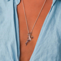 Hammerhead Shark Silver with Hidden Bail Pendant