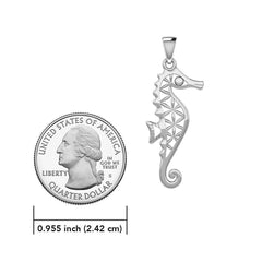 Flower of Life Seahorse Silver Pendant TPD5299 - DiveSilver Jewelry