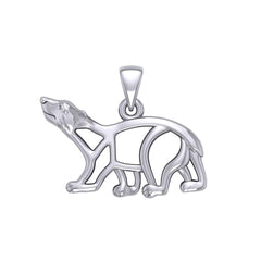 Hollow Polar Bear Silver Pendant TPD6034 - DiveSilver Jewelry