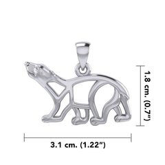 Hollow Polar Bear Silver Pendant TPD6034 - DiveSilver Jewelry