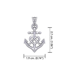 Celtic Heart With Anchor Silver Pendant TPD6056 - DiveSilver Jewelry
