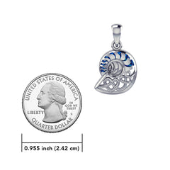 Celtic Nautilus And Double Heart Sterling Silver Pendant