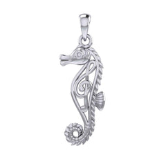 Seahorse with Music Note in the Body Silver Pendant TPD6120 - DiveSilver Jewelry