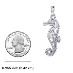 Seahorse with Music Note in the Body Silver Pendant TPD6120 - DiveSilver Jewelry