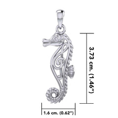 Seahorse with Music Note in the Body Silver Pendant TPD6120 - DiveSilver Jewelry