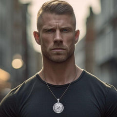 The Compass Rose Silver Pendant with the Power of Leadership Engraving TPD6162 - DiveSilver Jewelry