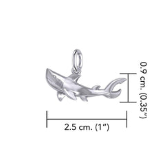 Graceful Guardian Sterling Silver Shark Pendant by Peter Stone TPD6225 - DiveSilver Jewelry