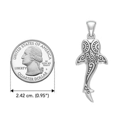 Large Oboriginal Whale Shark Sterling Silver Pendant By DiveSilver