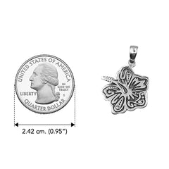 Hibiscus Flower Sterling Silver Pendant TPD6302