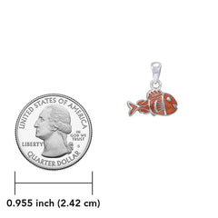 The Clownfish Silver with Orange Enamel Pendant TPD7022 - DiveSilver Jewelry