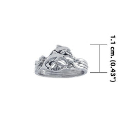 Double Dolphins Silver Puzzle Ring TR1338 - DiveSilver Jewelry