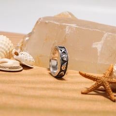 Starfish and Seashell Ring TR246 - DiveSilver Jewelry