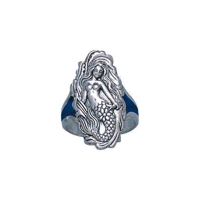 White Mermaid Sterling Silver Ring TR3354 - DiveSilver Jewelry