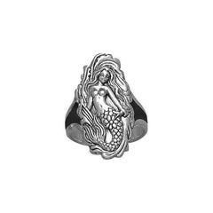 White Mermaid Sterling Silver Ring TR3354 - DiveSilver Jewelry