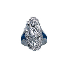 White Mermaid Sterling Silver Ring TR3354 - DiveSilver Jewelry