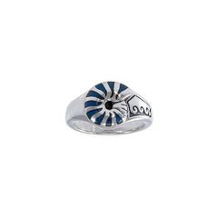 Enamel Nautilus Shell Sterling Silver Ring TR3697 - DiveSilver Jewelry
