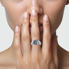 Enamel Nautilus Shell Sterling Silver Ring TR3697 - DiveSilver Jewelry