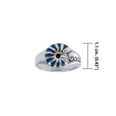 Enamel Nautilus Shell Sterling Silver Ring TR3697 - DiveSilver Jewelry