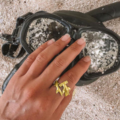 Independently strong hammerhead shark Solid Gold Ring GRI1614