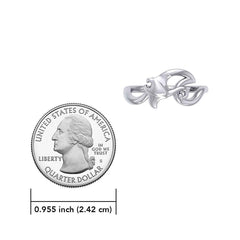 Manta Ray With Wave Silver Ring TRI2432 - DiveSilver Jewelry