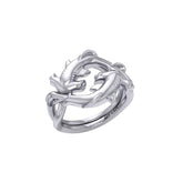Enigma Fusion Sterling Silver Double-Hammer Headed Shark Puzzle Ring by Peter Stone TRI2470 - DiveSilver Jewelry